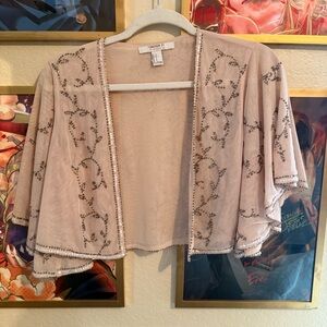 Women's Beige Embellished Sweater